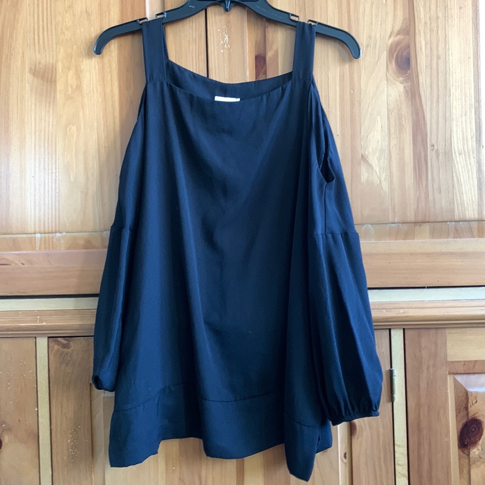 Goldspark Black Open Shoulder top